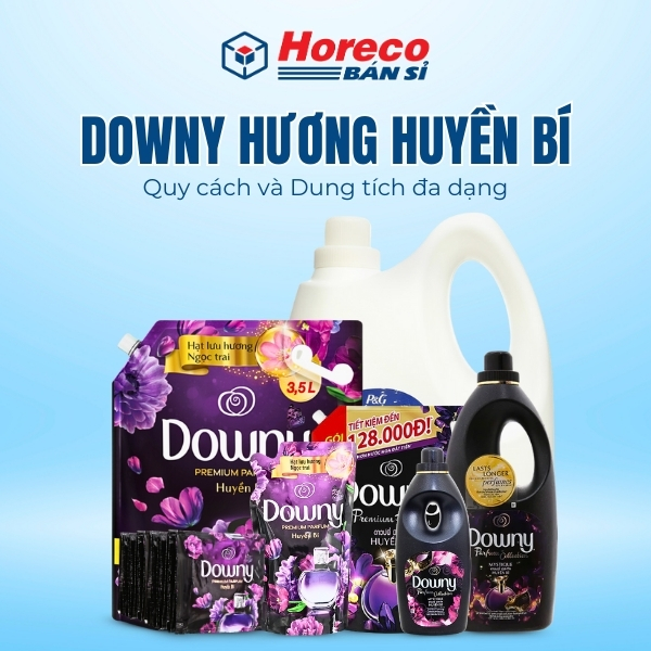 Bộ sản phẩm nước xả Downy Hương Huyền Bí với nhiều dung tích từ 800ml đến 4L tại Horeco