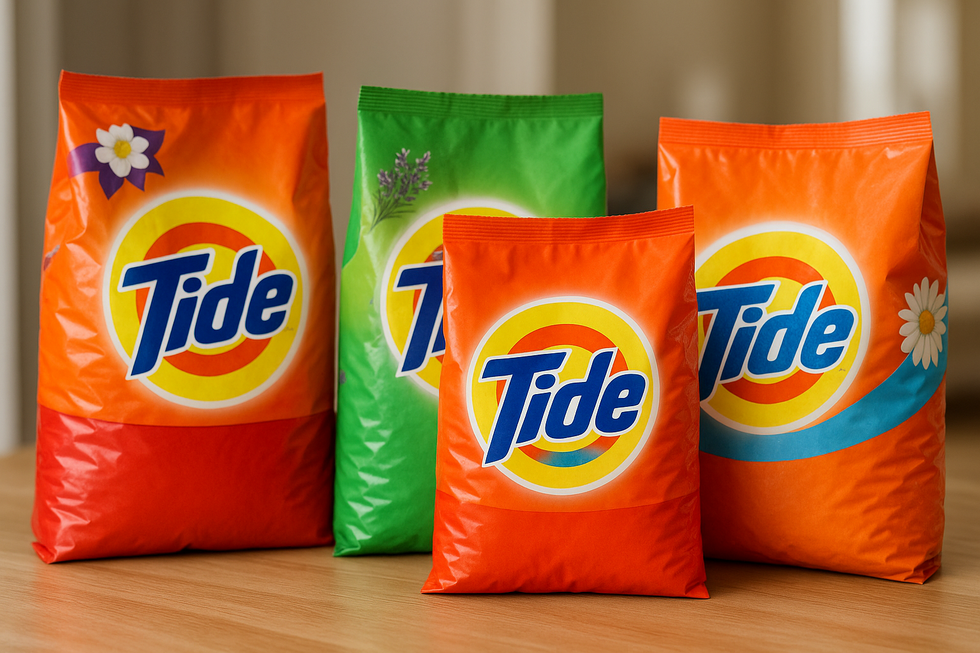 Hành trình phát triển của Bột giặt Tide từ Procter & Gamble qua nhiều thập kỷ.