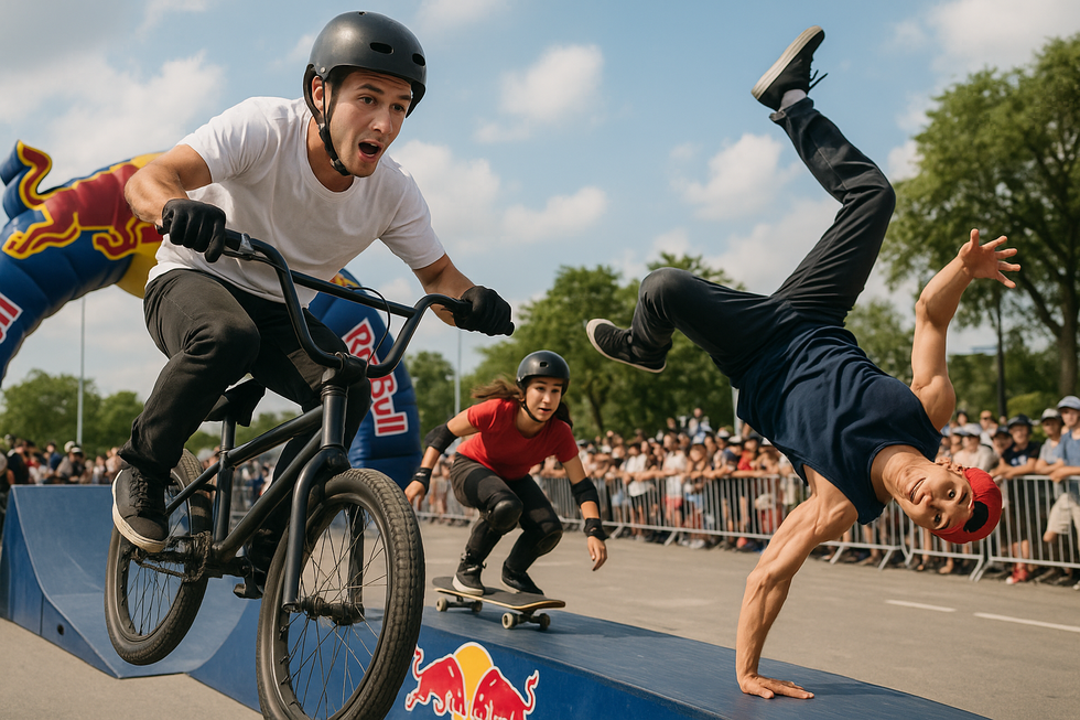 Hình ảnh về một chiến dịch marketing của Red Bull tại Việt Nam, nổi bật với sự sáng tạo và năng động.