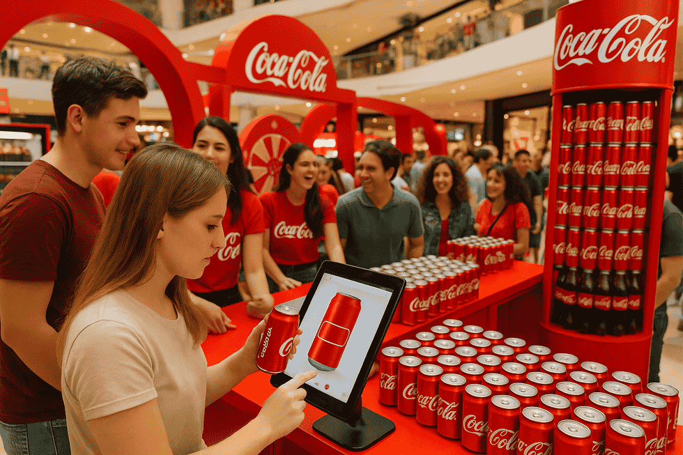 Các bạn trẻ Gen Z cầm lon Coca-Cola có tên riêng tại công viên.