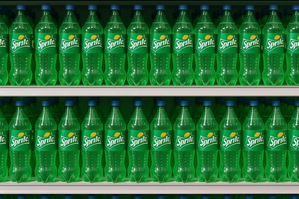Hình ảnh một chai Sprite với bọt ga và chanh tươi, thể hiện sự tươi mát và sảng khoái.