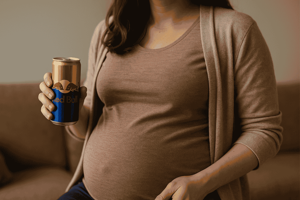 Một trái tim tượng trưng cho hệ tim mạch bị ảnh hưởng bởi caffeine từ Red Bull.