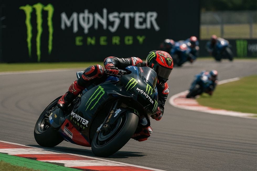 Hình ảnh một nhóm bạn trẻ với phong cách sống năng động cùng chai Monster Energy.