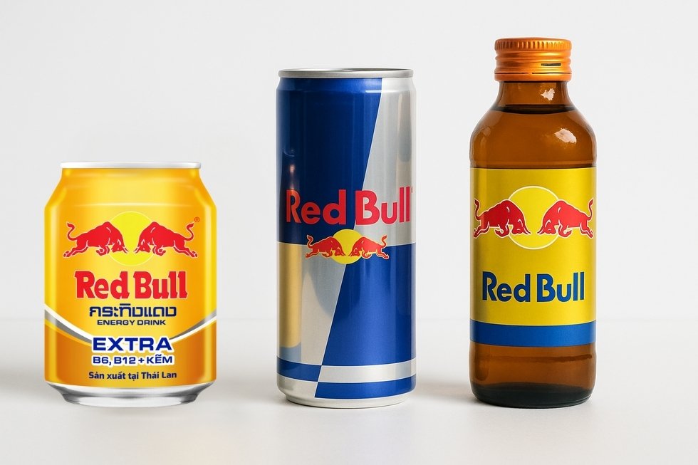 Hình ảnh một lon Red Bull Thái Kẽm với nhãn hiển thị kẽm và vitamin.