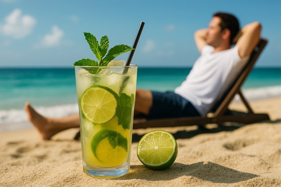 Ly Bò Húc Việt với chanh và đá, phản ánh hương vị thơm ngon và dễ uống.